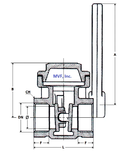 3/4" NPT 200 WOG Quick Opening Gate Valve Bronze Brass Lever Operated BR010514 - Image 2 of 2