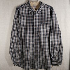 Carhartt Men's XL Button Down Shirt Plaid Relaxed Fit Long Sleeve Outdoor Logo