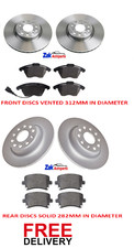 FOR SKODA SUPERB 1.8 2.0 TDi (2008-2015) FRONT AND REAR BRAKE DISCS & PADS NEW