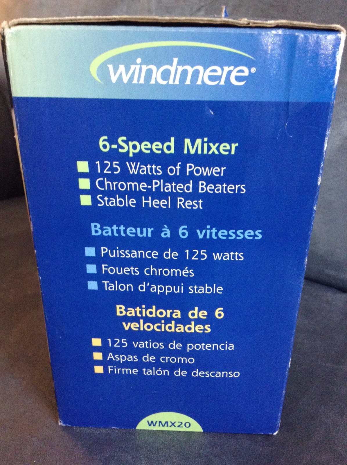 WINDMERE 125 WATTS 6-SPEED CHROME-PLATED BEATERS MIXER ITEM WMX20 - NEW IN BOX