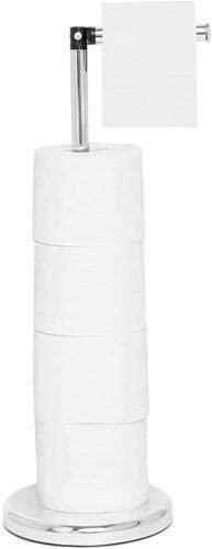 Toilet Paper Roll Holder Floor Free Standing Stainless Steel Chrome Bathroom