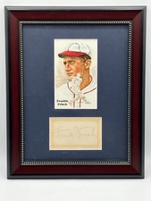 Frankie Frisch Framed Autograph & Perez-Steele HOF Post Card 10.5