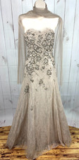 Liancarlo Couture Hand Beaded Chantilly Lace Sequin Strapless Formal Gown Dress