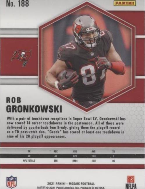 2021 Panini Mosaic Rob Gronkowski #188 for sale | eBay