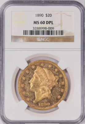 1890 $20 GOLD LIBERTY NGC MS60 DPL - ONE OF A KIND! | eBay