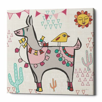 Epic Graffiti ''Playful Llamas II'' by Farida Zaman, Giclee Canvas Wall Art, 37''x3