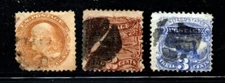 112 113 114 USED 1869 PICTORIAL VALUES, FREE SHIPPING IN USA