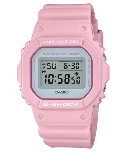 Casio G-shock base carrée résistante à l'eau couleur rose DW-5600SC-4 - Photo 1 sur 4