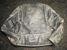 Vintage Harley Davidson Distressed Eagle Leather Motorcycle Jacket/Size Large