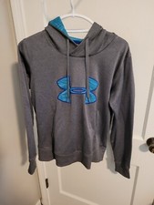 Under Armour Coldgear Storm Women's Semi-Fitted Hoodie Gray Blue Size Medium