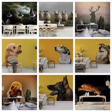 3D Animals Background Self-adhesive Wallpaper Removable Wallpaper Wall Mural