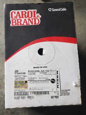 CAROL E2034S.30.10 Data Cable Riser 1000ft Roll 18AWG 4-Conductor - NEW in Box 