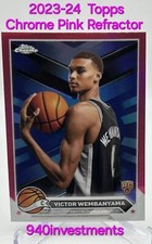 2023-24 Topps Chrome Victor Wembanyama Pink Refractor #1 RC  ⭐️🏀 Rookie RC