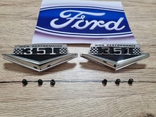 FORD FALCON XT GT 351 HIGH PERFORMANCE FENDER BADGES PAIR EMBLEM XR ZB MUSTANG