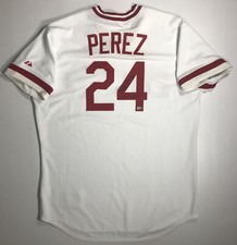 Cincinnati Reds Tony Perez Signed Inscribed HOF 2000 Throwback Jersey MLB Holo