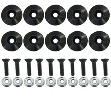 Black Body 1in Washers with flush head bolts Recessed 1" 10 pack