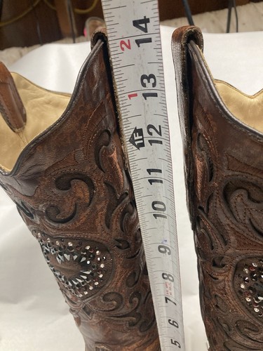 Corral Ladies Burnish Goatskin Crystal Hearts Boots Size 6 1/2 M - Bild 19 von 20