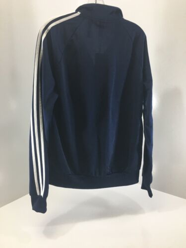 Adidas Men’s Long Sleeve Full Zip Classic Stripes Track Jacket Navy/White M NWT@ - Picture 2 of 6