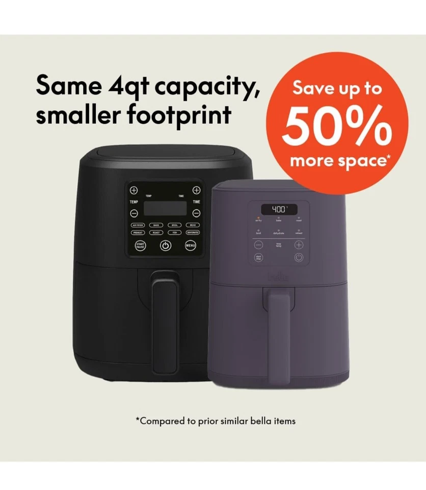 Freidora de aire delgada Bella 4Qt Foto 2 de 4