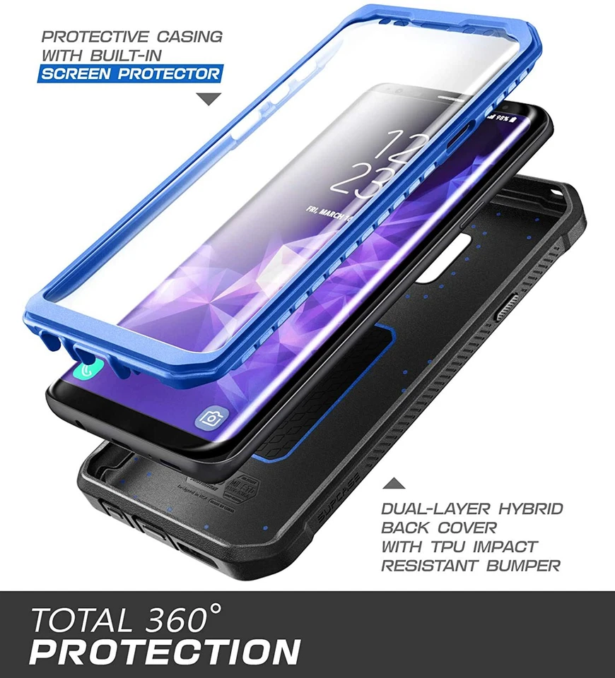 SUPCASE Para Samsung Galaxy S9+ Plus, Funda Giratoria Funda Pantalla Incorporada Foto 2 de 4