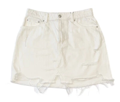 Damen Rock Destroyed Jeansrock im Ripped Look weiß - Gr. 40 C5 - Bild 1 von 2