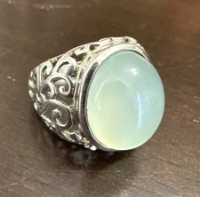 Natural Aqua Chalcedony Sterling Silver 925 ring Sz 7