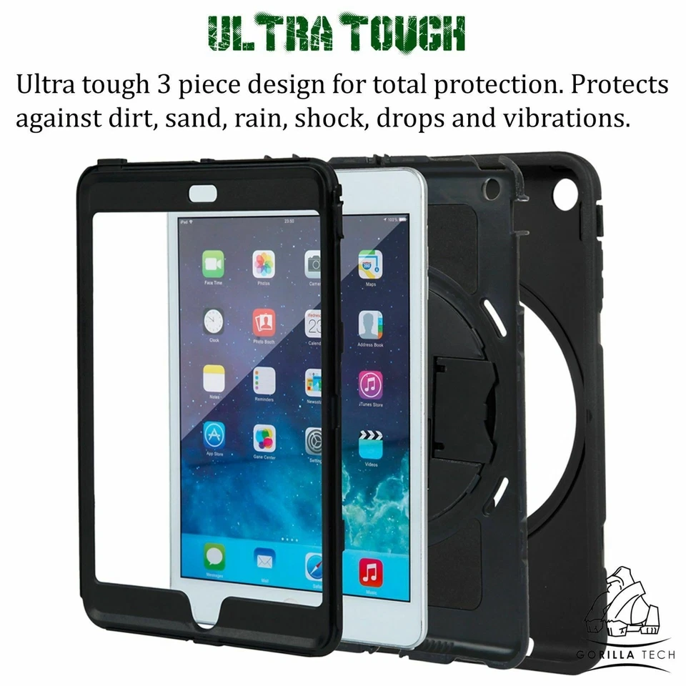 Gorilla Tech Survivor Slim 360° Degree Hand Strap Case Cover Stand Apple iPad - Image 4 of 4