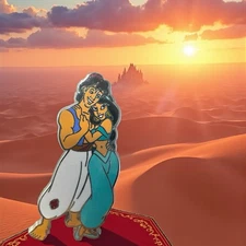 Disney Movie Club Exclusive Aladdin And Princess Jasmine Pin With COA Sealed