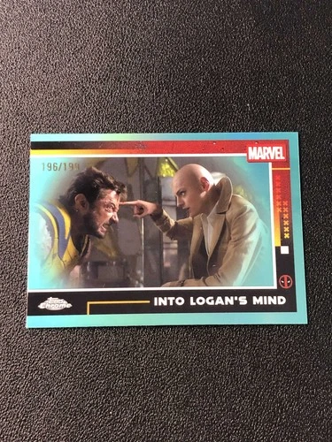 2025 Topps Chrome Marvel Deadpool Aqua refractor Into Logan's Mind /199 #88