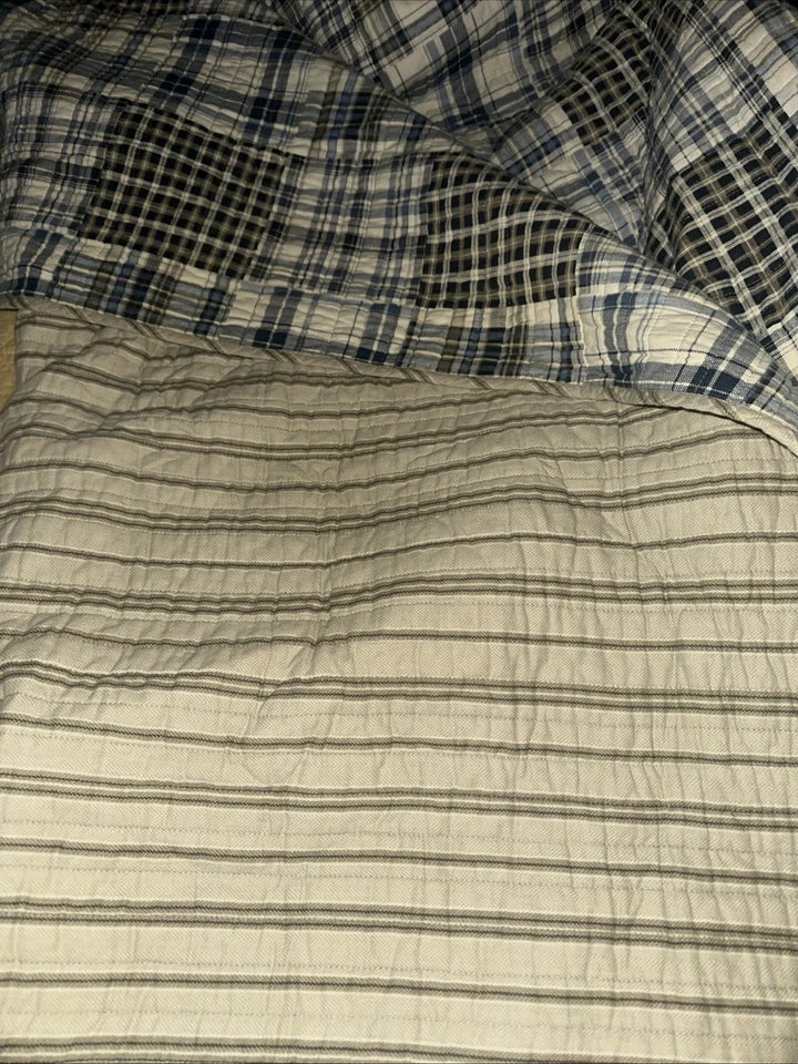 Eddie Bauer Home 100% Cotton Queen 92”x88” Tartan Plaid Reversible Multicolored - Image 4 of 4