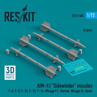 AIM-9J 'Sidewinder' missiles (4 pcs.) / 1:72