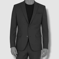 $600 Bar III Men's Gray Slim-Fit Stretch Wool Jacket Pants 2-Piece Suit Size 46L