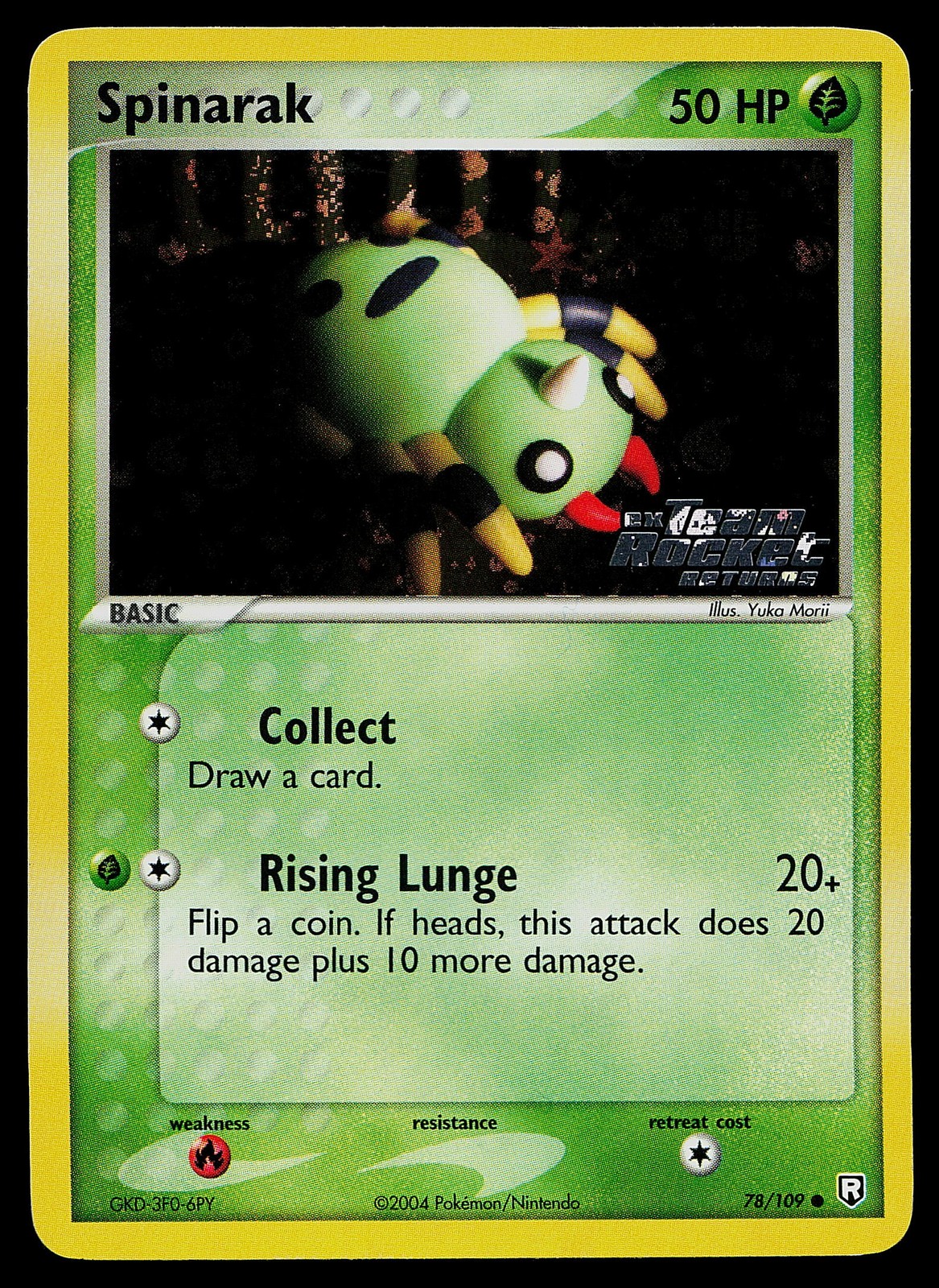 Pokemon Card - Spinarak Team Rocket Returns 78/109 Reverse Holo Stamped