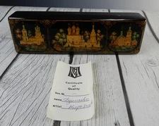 Russian Lacquer Box Kholui Jewelry Trinket Hand Painted Box