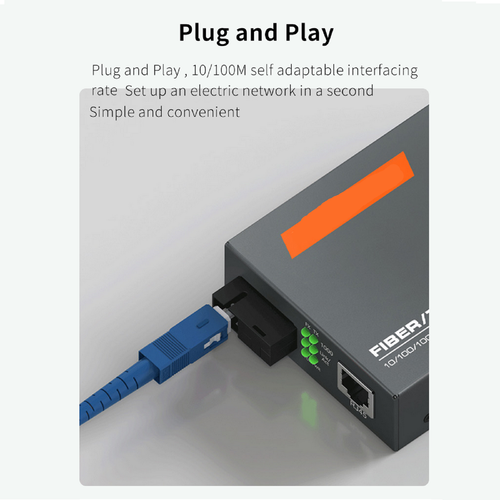 3km Gigabit Single Fiber SC Port External Power Supply Optical Media Converter a - Afbeelding 10 van 12