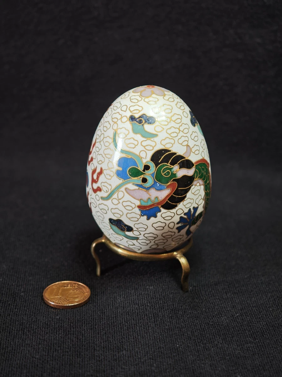 Handbeschilderd Sieraden Houder - Retro Stijl Eierdopje Emaille Fabergé