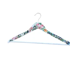 Wood Hanger Hand Painted Decopauge Roses Violets  Dress  Jacket Wedding Gift