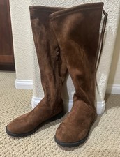 Brown suede girls boots 17  long size 3