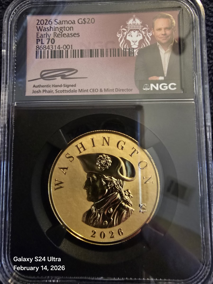 2026 SAMOA G$20 WASHINGTON GOLD .999 COMMANDER SERIES NGC PL 70