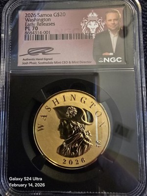 【NOT FOR SALE 22K GOLD】ガメラ2 ゴールドトレカ アマダ 2026 SAMOA G$20 WASHINGTON GOLD .999 COMMANDER SERIES NGC PL 70