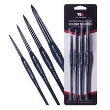 WA Portman Round Acrylic Paint Brush Set, Professional 4pc Watercolor Brush