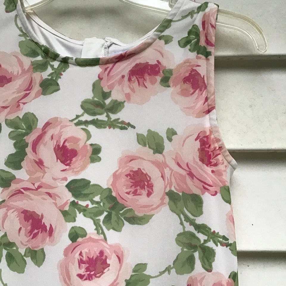 Vestido Patinador The Children's Place Niñas Talla 16 Ajuste Acampanado Floral Blanco Rosa Verde Foto 2 de 4