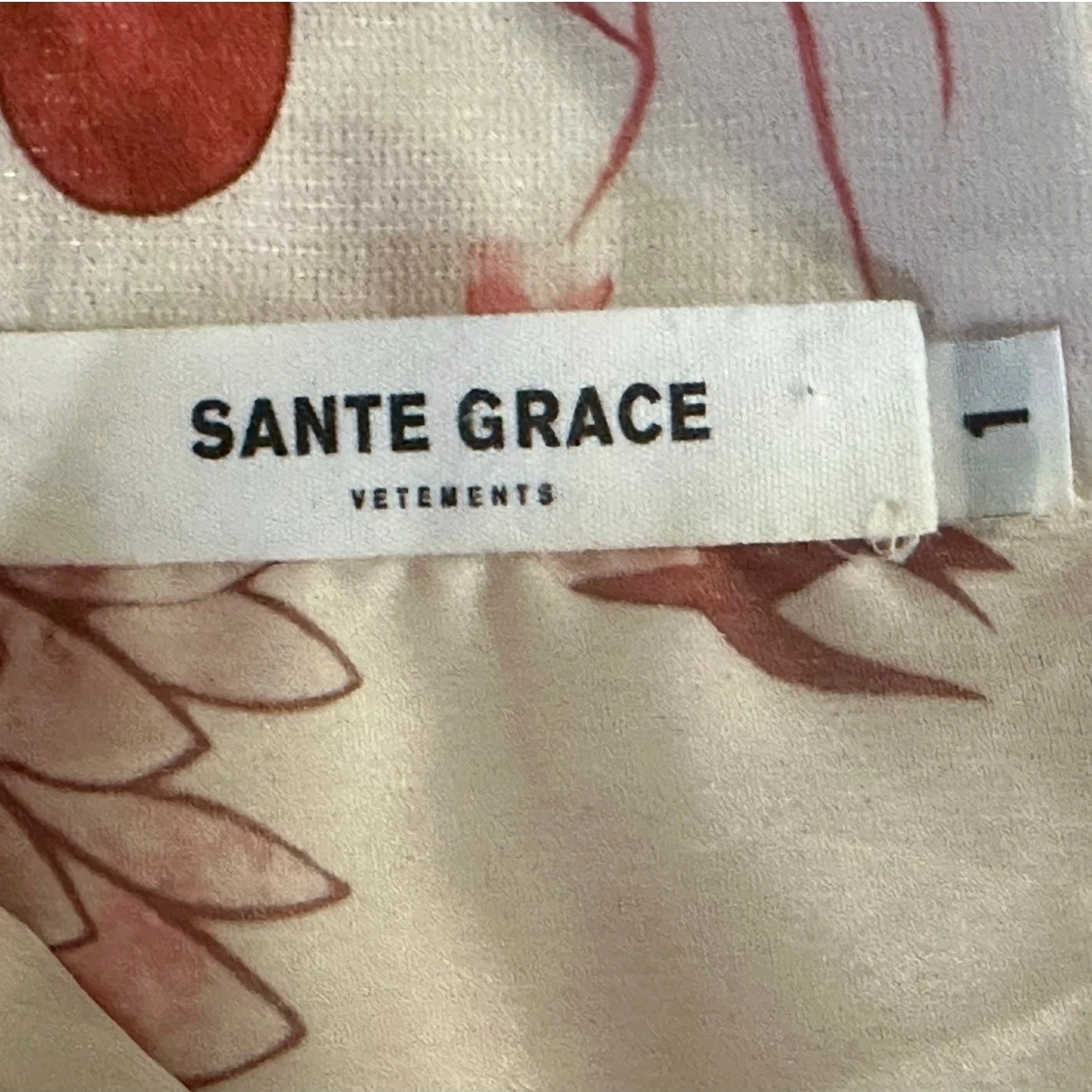 Mini Abito Sante Grace Vetements Rosa Trasparente Floreale Impero Vita Manica Lunga 1X