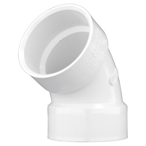 Charlotte Pipe PVC003191200 Schedule 40 PVC 60 Degree Elbow 4 Hub Dia. in.