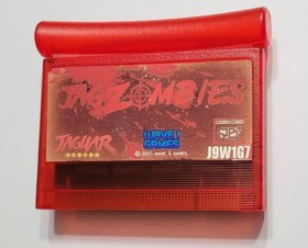 JagZombies Atari JAGUAR Red Cartridge with Rom Revision Complete In Box. Zombies