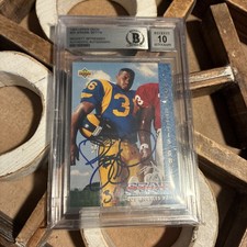 Jerome Bettis Signed 2003 Upper Deck Star Rookies RC IP Auto Beckett 10