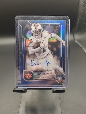 Eric Singleton Jr. 2025 Bowman Chrome U Blue Refractor Rookie Auto /150