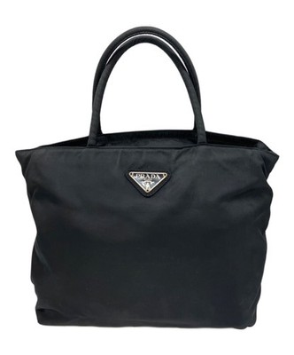 PRADA Black Small Top Handle Handbag Gold Hardware Interior Pocket Italy Auth