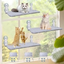 L W BROS. 3Pc Heavy Duty Cat Window Perch, 50lb Load Foldable Hammock with Stron