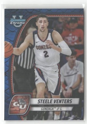 STEELE VENTERS 2025-26 BOWMAN CHROME U BLUE REPTILLIAN /150 #92 GONZAGA Q0014